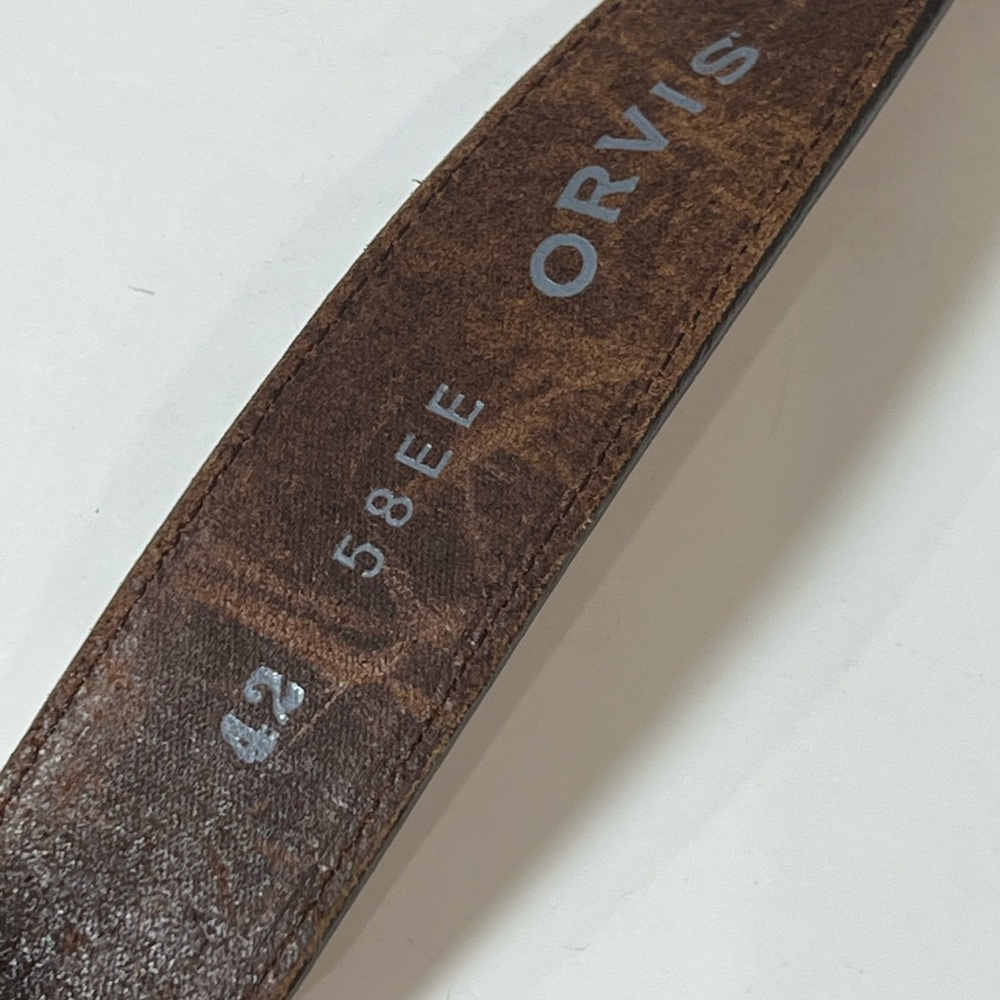 Orvis Western Buffalo Nickel Western Brown Leather Belt with Silver Buckle - Picture 7 of 8